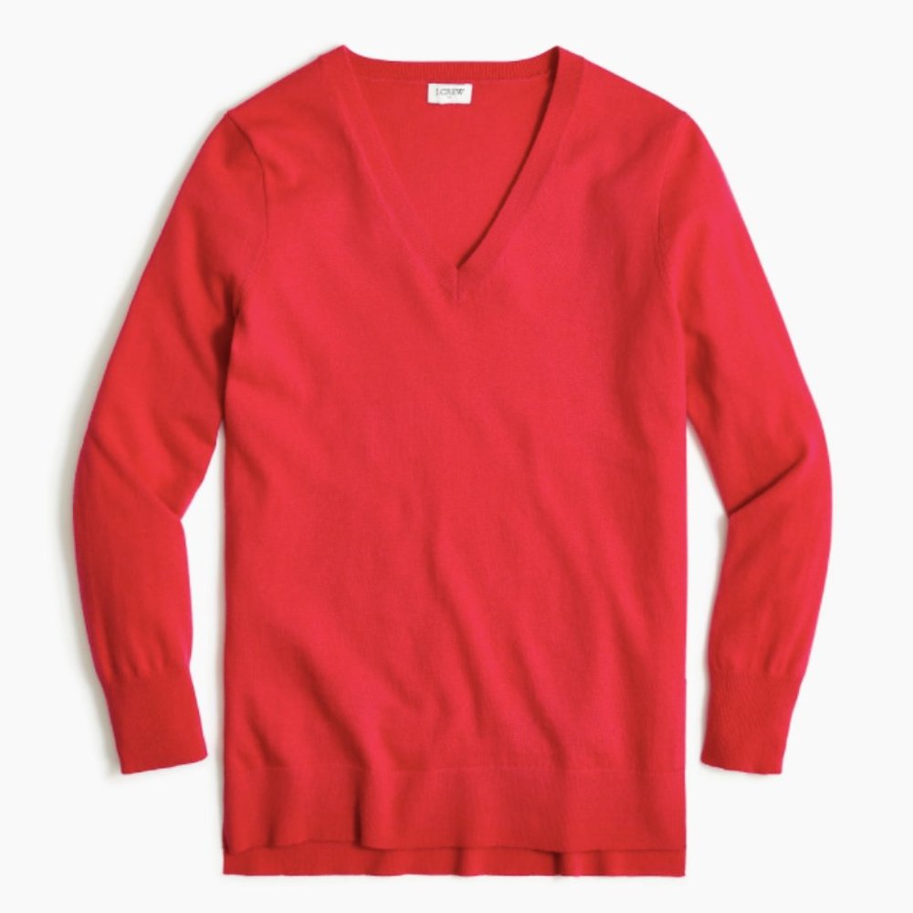 NWT J. Crew Wool-blend V-neck Tunic Sweater